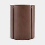 Domkapa Mano Side Table, terracotta leather with a Taupe lacquer top
