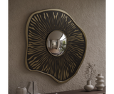 Organic Luxury for Your Walls: Terra Firma Mirror in Textured Walnut Root Veneer and Brass.