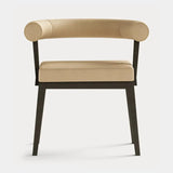 Dolmen Oliver Dining Chair in Sequoia 4011 real leather, black oak frame, second view