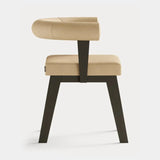 Dolmen Oliver Dining Chair in Sequoia 4011 real leather, black oak frame, third view