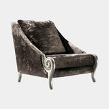 Coleccion Alexandra Troya Armchair in Versalles Blanco fabric with antiquary gold frame