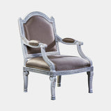 Coleccion Alexandra Classico Armchair in Lisboa Rojo fabric with an antiquary gold frame