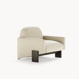 Dolmen Sakura Armchair in Nobilis Massimo No. 2 10875-03 fabric, black oak base