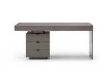 Oston Office Desk - Grey - Left Hand Drawers