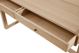 Offset Solid Oak Desk - Natural
