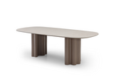 Moon Dining Table - 240 - Cocoa & Cream Ceramic