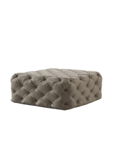 Laskasas Square Bur Pouf: Deep Buttoned Luxury Pouf