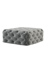 Laskasas Square Bur Pouf: Deep Buttoned Luxury Pouf