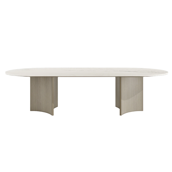 Trésor Luxury Natural Stone Top Dining Table & Antique Brass A