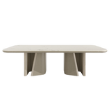 Alba Luxury Natural Stone Top Dining Table – Sculptural Base