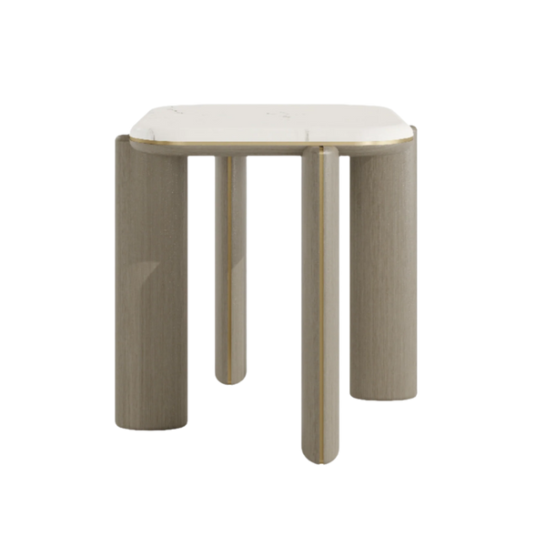 Casa Magna Elysian Natural Stone Top Side Table- Touched Interiors