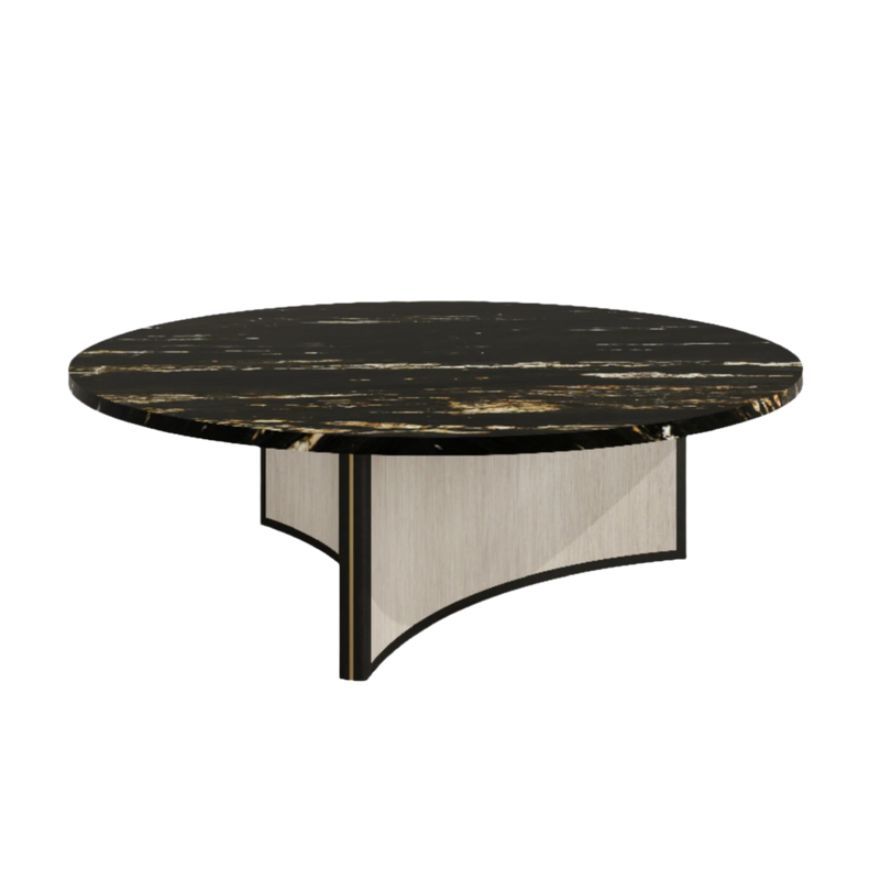 Trésor Luxury Round Natural Stone Top Coffee Table - C