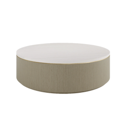 Ouro Luxury Round Natural Stone Top & Antique Brass Coffee Table