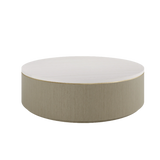 Ouro Luxury Round Natural Stone Top & Antique Brass Coffee Table