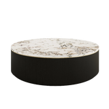 Ouro Luxury Round Natural Stone Top & Antique Brass Coffee Table