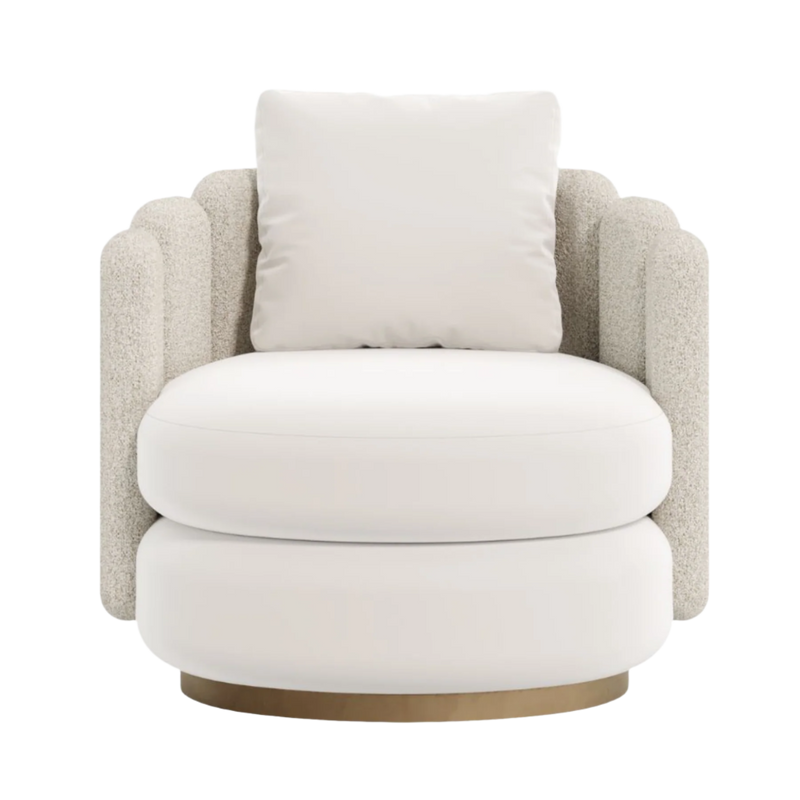 Casa Magna Contour Swivel Armchair: Opulant & Modern Style