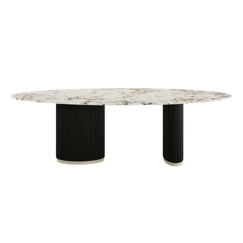Lustre Luxury Natural Stone Top Dining Table – Elegant & Sophisticated b