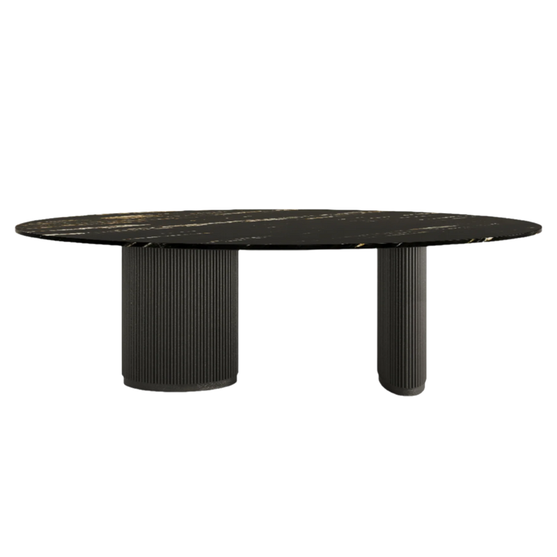 Lustre Luxury Natural Stone Top Dining Table – Elegant & Sophisticated C