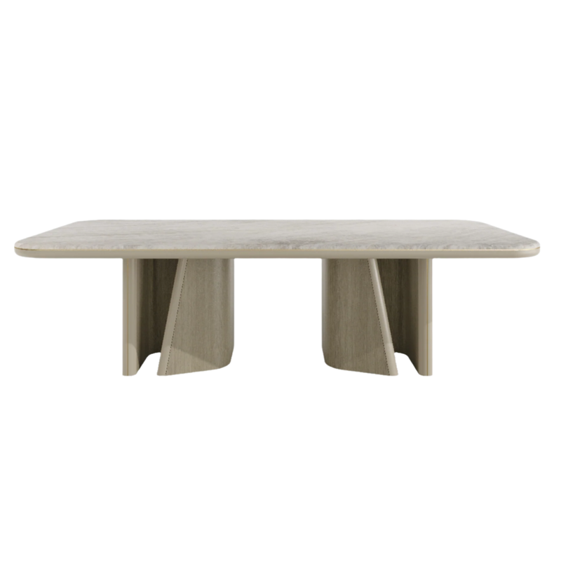Alba Luxury Natural Stone Top Dining Table – Sculptural Base C