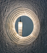 United Alabaster Mirror Disc Wall Light in natural alabaster with a mirror back