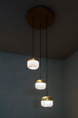 United Alabaster Copper Cluster Pendant Light, view 5