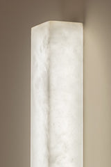 United Alabaster Square Slim Wall Light in natural alabaster