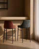 Vai Barstool - Bella Velour Coral