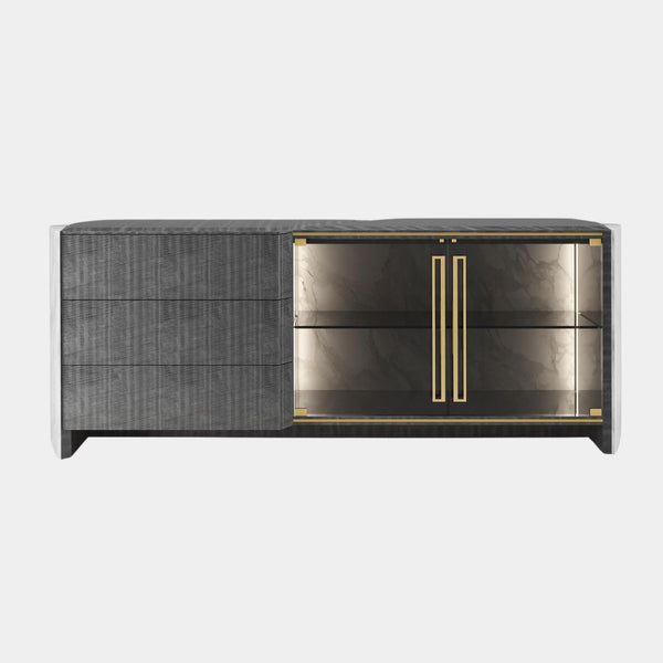 Josephine Luxurious Marble Sideboard With Polished Brass