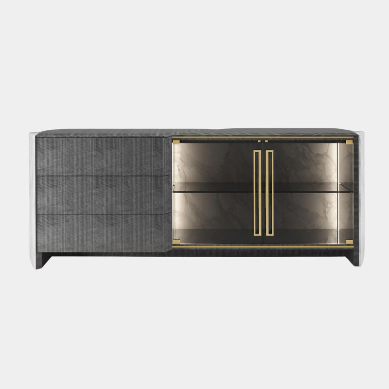 Josephine Luxurious Marble Sideboard With Polished Brass