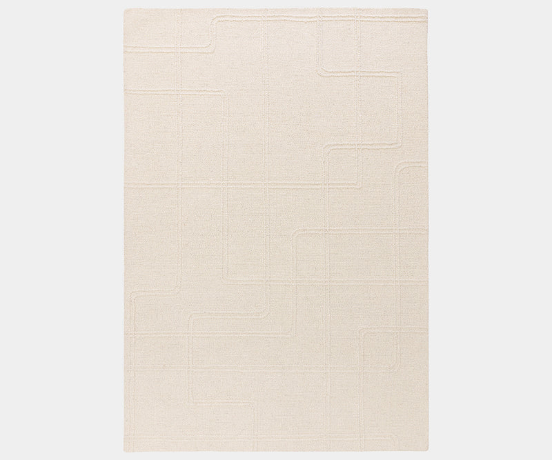 Ada Ivory luxury rug featuring a captivating geometric design perfect for high-end home decor.