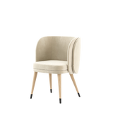 Laskasas Ambrose Dining Chair in Cream upholstery with ash wood legs