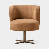 Aperitivo Swivel Luxury Dining Chair, shown in tan nubuck leather