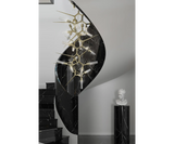 Modern Living Room Chandelier - Gold Apex with Crystal Accents