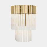 Castro Lighting Arcade Wall Light in gold-plated brass with clear glass, available from Touched Interiors UK