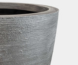 Ardesia Textured Stone Luxury Planter, detail of the combed grey surface