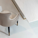 Ashford Rectangular Leather Base Luxury Dining Table, close-up detail