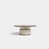 Ashford Round Leather Base Luxury Dining Table, alternative angle