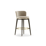 Aster Hicks Bar Stool, black oak stain matte wood and brushed brass, available from Touched Interiors UK