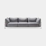 Bardolino Pocket Cushion Luxury Sofa in grey fabric with a chrome base