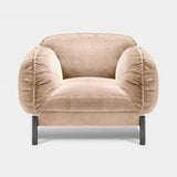 Bassano Corduroy Luxury Lounge Chair in corduroy with brown burnished brass legs