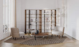Belgrave Round Metal Base Luxury Coffee Table styled in a luxury interior