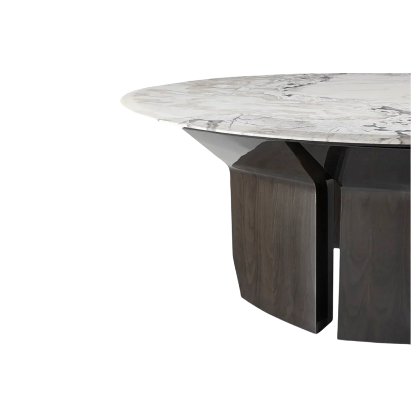 Bentley Camden Dining Table: Marble Top with Futuristic Design