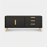 Berkeley Designs Aspen Sideboard, coffee oak veneer with brushed brass details