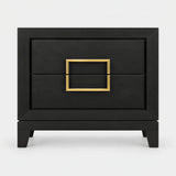 Berkeley Designs Lucca Bedside Table, textured brown oak veneer with brass handle