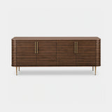 Berkeley Designs Paris Sideboard, walnut with slender brass handles and legs