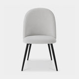 Berkeley Designs Soho Dining Chair, Set of 2, light grey upholstery with black metal legs