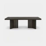 Berkeley Designs Sorrento Dining Table, textured brown oak veneer with geometric pedestal bases