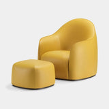 Beso Sculptural Luxury Ottoman with the matching lounge chair, second view