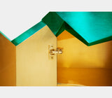 Boca do Lobo Diamond Sideboard, close-up of the gold leaf interior