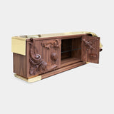 Boca do Lobo Voltaire Sideboard in walnut with doors open, angled view
